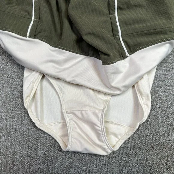 Hylete Olive Green Cream White Scalloped Running Short Women's Size Small - Picture 6 of 6